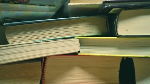 360 degree view of book stacks Stock Footage 165366268