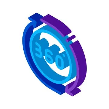 360 degree view isometric icon vector illustration Stock Illustration