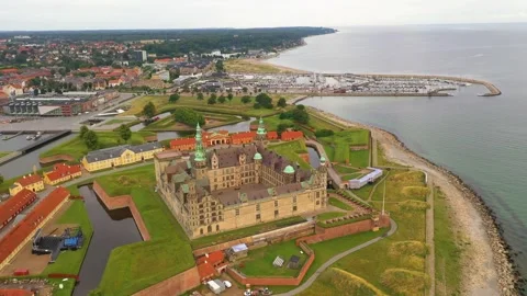 360 degree view of Kronborg Castle in Denmark Stock Footage 295487791