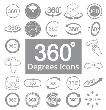 360 Degree View Related Vector Icons イラスト素材