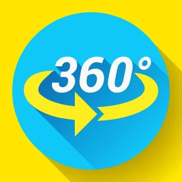 360 Degree View Related Vector Icon Stock Illustration