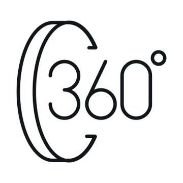 360 degree view virtual tour dimentional linear style icon design Stock Illustration