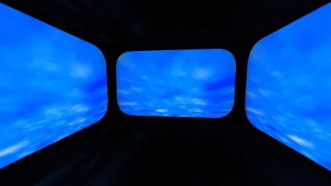 360 degree view from within an abstract room in the sky. 스톡 동영상 100474105