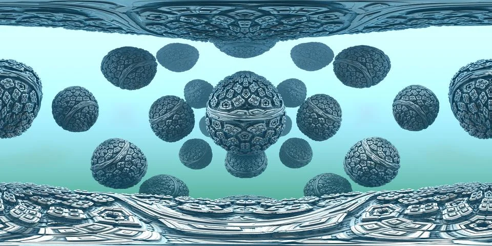 360 degree virtual abstract background, equirectangular projection 库存插图