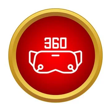 360 degree virtual reality headset gaming icon Illustrazione stock