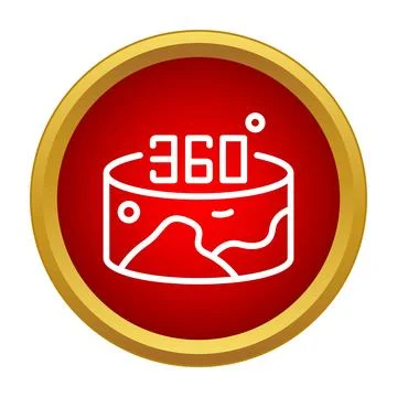360 degree virtual reality panoramic view icon Stock Illustration