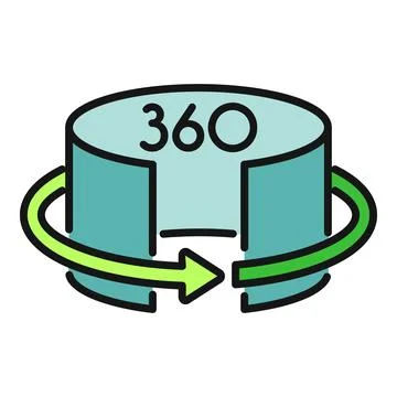 360 degree virtual reality panoramic view icon Stock Illustration