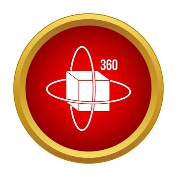360 degree virtual reality rotating cube icon Stock Illustration