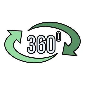 360 degree virtual reality rotation view icon Stock Illustration