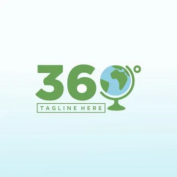 360 degree world image, 360 vector logo design template idea and inspiration. Stock Illustration