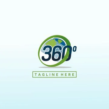 360 degree world image, 360 vector logo design template idea and inspiration. Stock Illustration