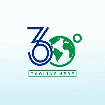 360 degree world image icon, 360 vector logo design template idea and inspira Stock Illustration