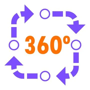 360 degrees angle showing continuous process イラスト素材