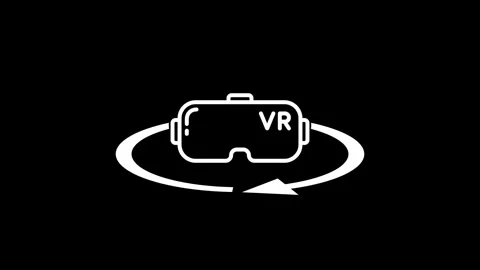 360 degrees animated sign. Angle 360 degree. Virtual reality glasses. Stock Footage 234516096