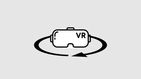 360 degrees animated sign. Angle 360 degree. Virtual reality glasses. Stock Footage 234516111