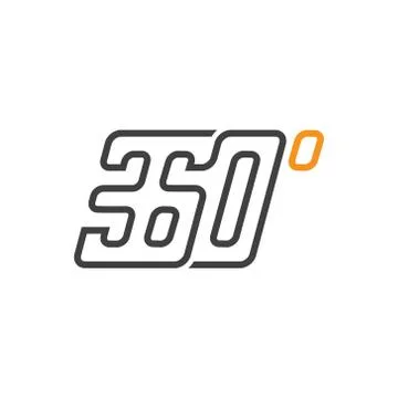 360 degrees creative line vector logo icon Stock Illustration