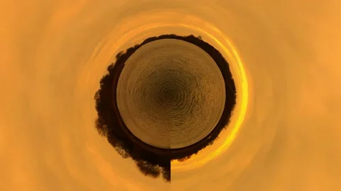 360 degrees of Equirectangular to Stereographic Panorama 動画素材 230647789