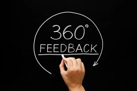 360 degrees feedback concept Stockfoto's