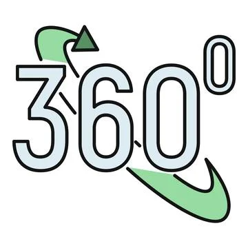 360 degrees full circle rotation arrow icon Stock Illustration