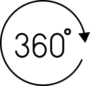 360 Degrees Icon. 360 Degrees vector icon set. Rotate symbol. 180 Degrees 스톡 일러스트