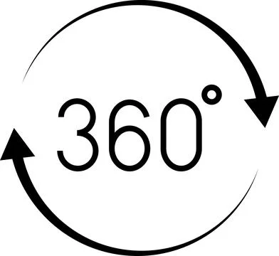 360 Degrees Icon. 360 Degrees vector icon set. Rotate symbol. 180 Degrees 스톡 일러스트