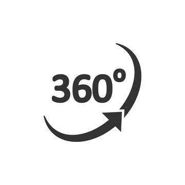 360 degrees icon. Developed angle illustration symbol. Sign geometry vector. Stock Illustration
