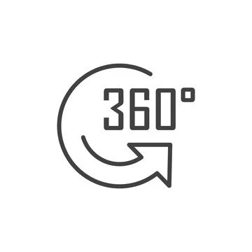 360 degrees icon in flat style. Rotate symbol vector illustration on isolat.. Stock Illustration