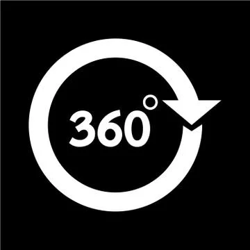 360 Degrees icon Stock Illustration