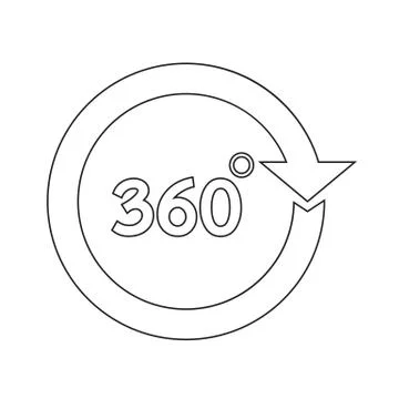 360 Degrees icon Stock Illustration