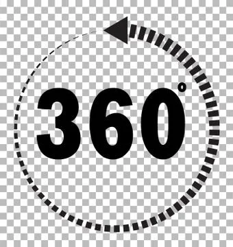 360 degrees icon on transparent background. flat style. 360 degrees sign. rot Stock Illustration