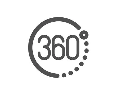 360 degrees icon. VR simulation sign. Panoramic view. Vector Stock Illustration