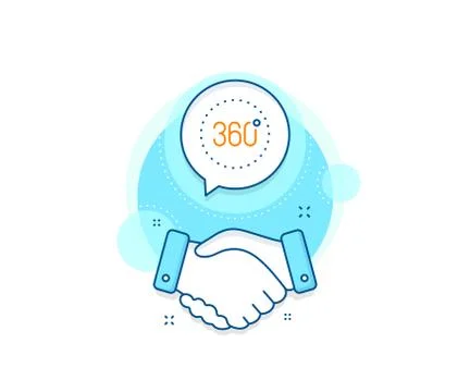 360 degrees line icon. Panoramic view sign. VR technology simulation. Vector Stock Illustration