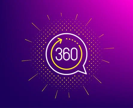 360 degrees line icon. VR simulation sign. Panoramic view. Vector イラスト素材