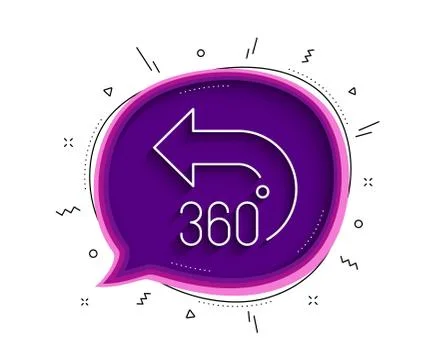 360 degrees line icon. VR simulation sign. Panoramic view. Vector Stock Illustration