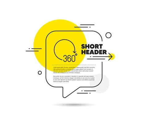 360 degrees line icon. VR simulation sign. Panoramic view. Vector Stock Illustration