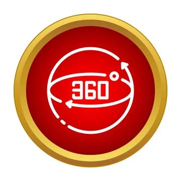 360 degrees panoramic view rotation icon design Stock Illustration