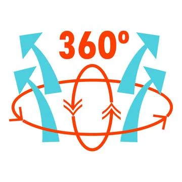 360 degrees rotating arrows showing process stages 库存插图