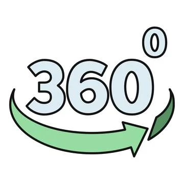 360 degrees rotation view arrow icon concept Stock Illustration