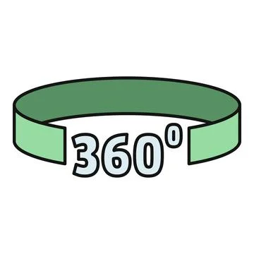 360 degrees rotation view panning symbol icon Stock Illustration