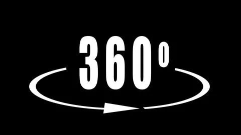 360 degrees sign. Angle 360 degree. Panorama. 3D render. Stock Illustration