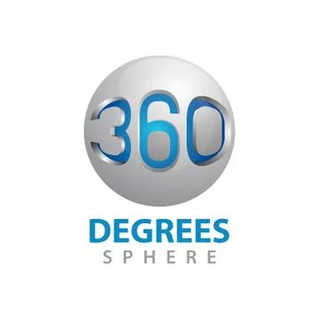 360 degrees sphere logo concept design. Symbol graphic template element Stock Illustration