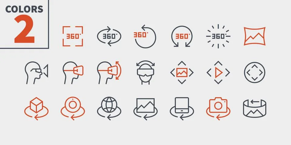 360 Degrees UI Pixel Perfect Well-crafted Vector Thin Line Icons 48x48 Ready for イラスト素材