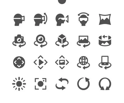 360 degrees v2 UI Pixel Perfect Well-crafted Vector Solid Icons Stock Illustration