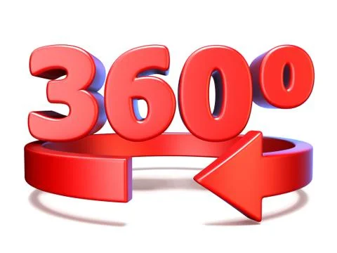 360 degrees view horizontal arrow 3D Stock Illustration