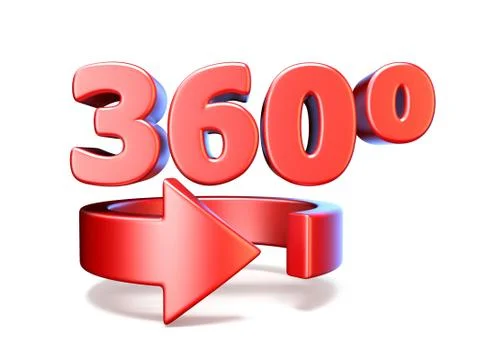 360 degrees view horizontal arrow 3D Stock Illustration