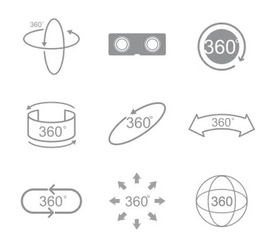 360 degrees view sign icon 库存插图