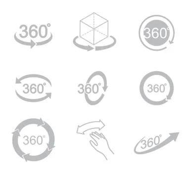360 degrees view sign icon Ilustração Stock