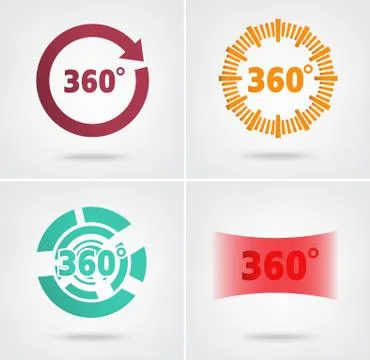 360 degrees view sign 库存插图