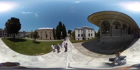 360 degrees view of the Topkapi Palace in Istanbul, Turkey Stock Footage 79896444
