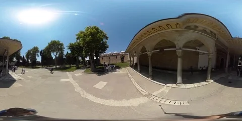 360 degrees view of the Topkapi Palace in Istanbul, Turkey Stock Footage 79896618